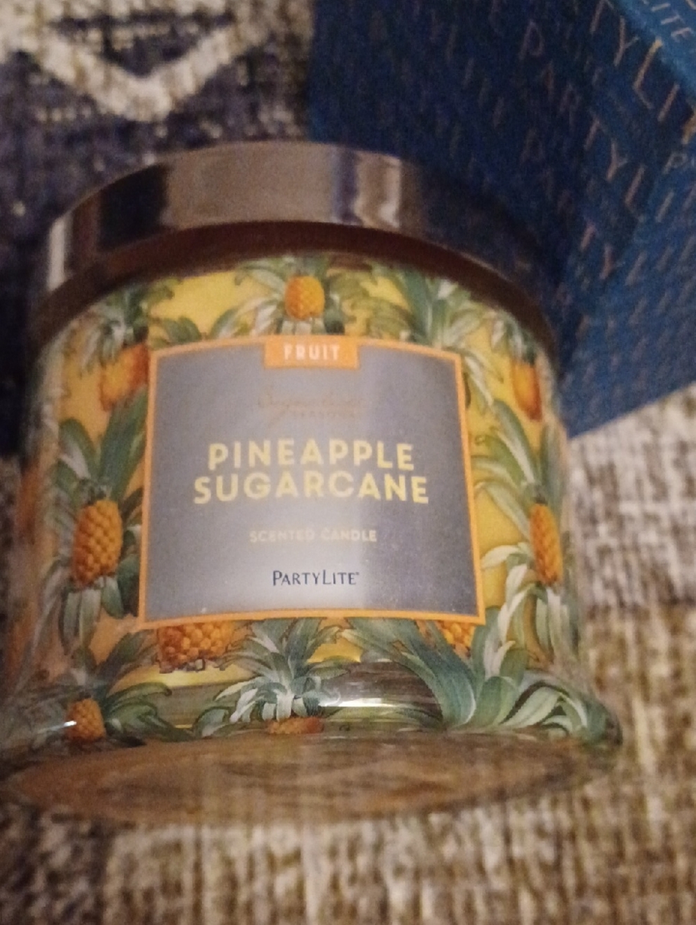 2/$50 New PartyLite Triple Wick "Pineapple Sugarcane" Scented Candle - 13.2 oz.
